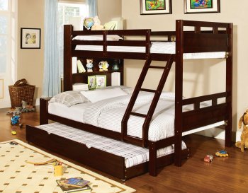 CM-BK459EX Fairfield Twin/Full Bunk Bed in Dark Walnut w/Options [FAKB-CM-BK459EX Fairfield]