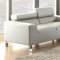 F7265 Sofa & Loveseat Set Light Grey Bonded Leather by Poundex