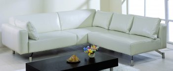 White Full Bycast Leather Upholstered Artistic Sectional Sofa [BHSS-Vogue-WH]