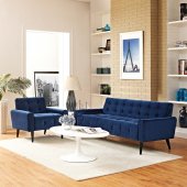 Delve Sofa in Navy Velvet Fabric by Modway w/Options