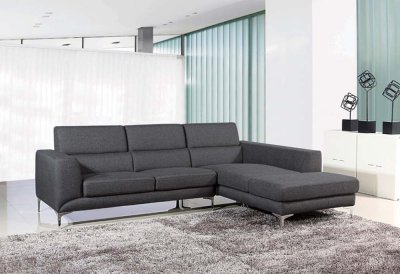 MB-1364 Sectional Sofa in Grey Fabric by Grako