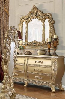 Cabriole Server DN01486 in Gold by Acme w/Optional Mirror