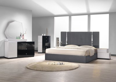 Matissee Bedroom in Charcoal by J&M w/Optional Turin Casegoods