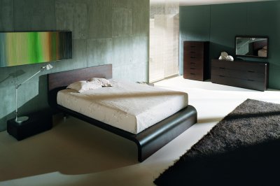 Wenge Matte Finish Latest European Bedroom Set W/Platform Bed