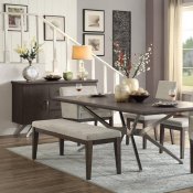 Ibiza Dining Table 5581-84 in Ash & Light Gray by Homelegance