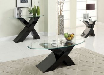 CM4370BK Xtres Coffee Table in Black w/Glass Top & Options [FACT-CM4370BK Xtres Black]