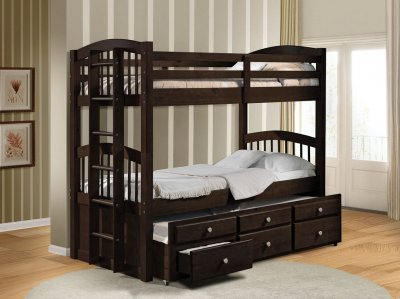 Micah Bunk Bed 40000 in Espresso by Acme w/Trundle