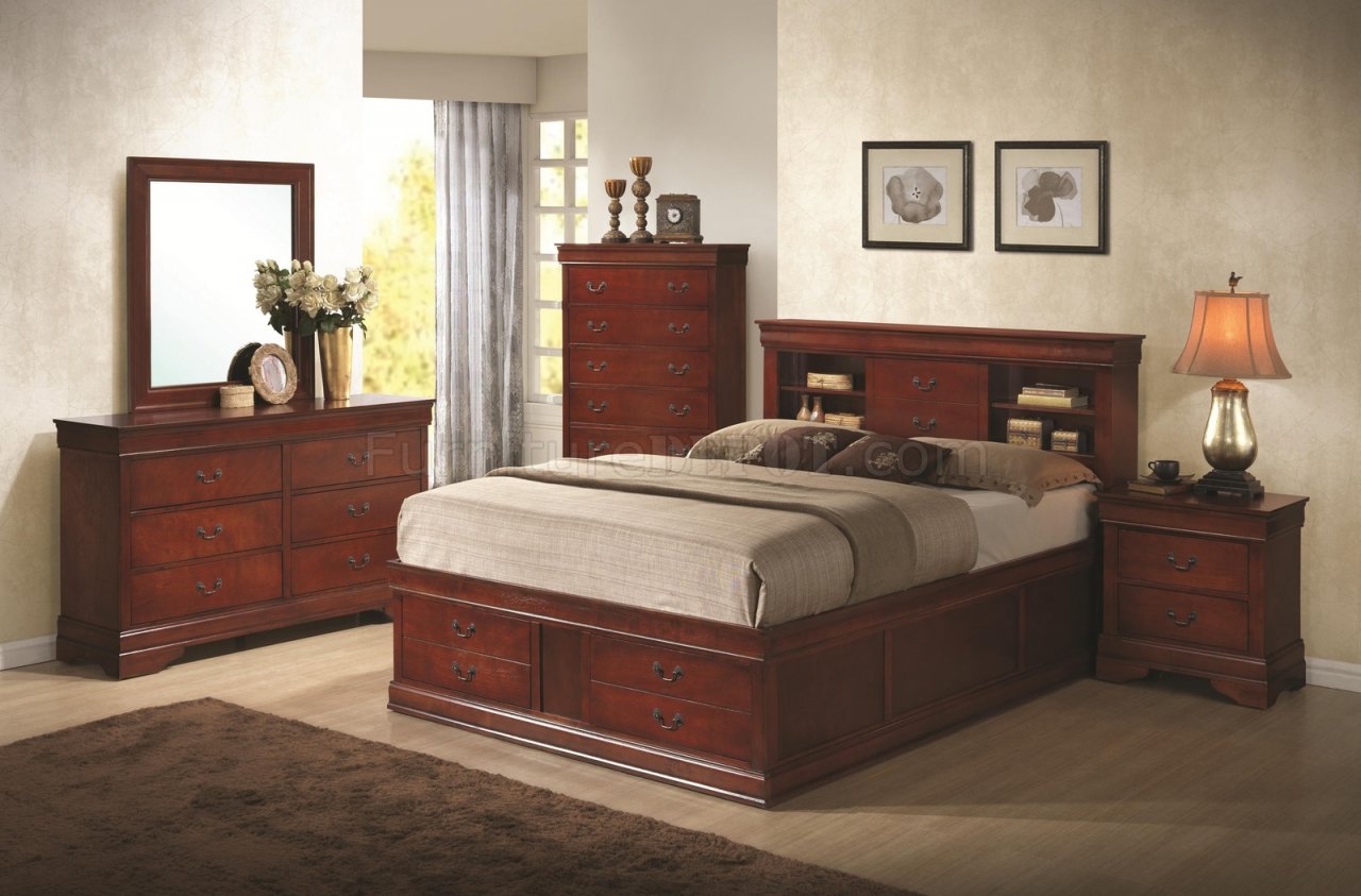 Louis Philippe 200439 Bedroom in Cherry by Coaster w/Options - Click Image to Close