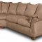Camel Microfiber Modern Sectional Sofa w/Flared Pillow Arms