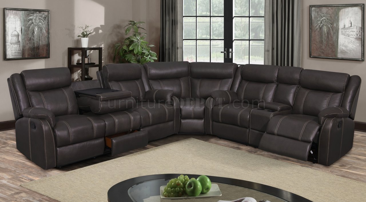 U7303C Sectional Motion Sofa Gin Rummy Seal Microfiber by Global - Click Image to Close