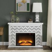 Noralie Electric Fireplace 90530 in Mirrored by Acme
