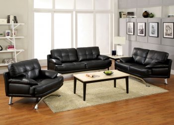 CM6038 Black Stone Sofa in Black Bonded Leather Match w/Options [FAS-CM6038 Black Stone]