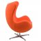 Egg Lounge Chair EG35ORWC in Orange Wool by LeisureMod