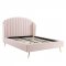 Lana Upholstered Platform Queen Bed in Pink Velvet by Modway