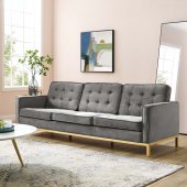 Loft Sofa in Gray Velvet Fabric by Modway w/Options