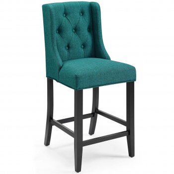 Baronet Counter Stool Set of 2 in Teal Fabric by Modway [MWDC-3739 Baronet Teal]