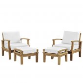 Marina Outdoor Patio 4Pc Set in Natural Solid Wood by Modway