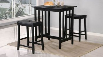 Black Finish Modern Elegant 3Pc Counter Height Dinette Set [HEDS-5310BK-Scottsdale]