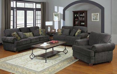 Colton Sofa 504401 in Grey Fabric by Coaster w/Options
