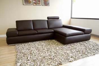 Modern Leather Sectional Sofa with Removable Headrest [AWSS-Soho]