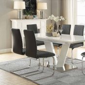 Yannis Dining Table 5503 in White & Chrome by Homelegance