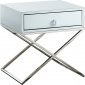 Lynn Side Table 812 in White Glass by Meridian