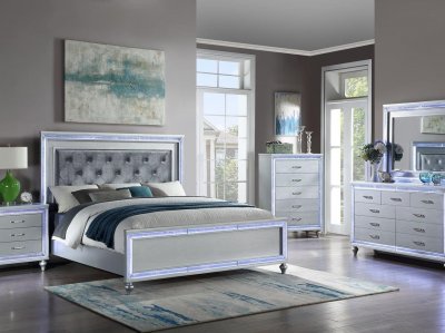 B208 Bedroom Set 5Pc in Gray by FDF