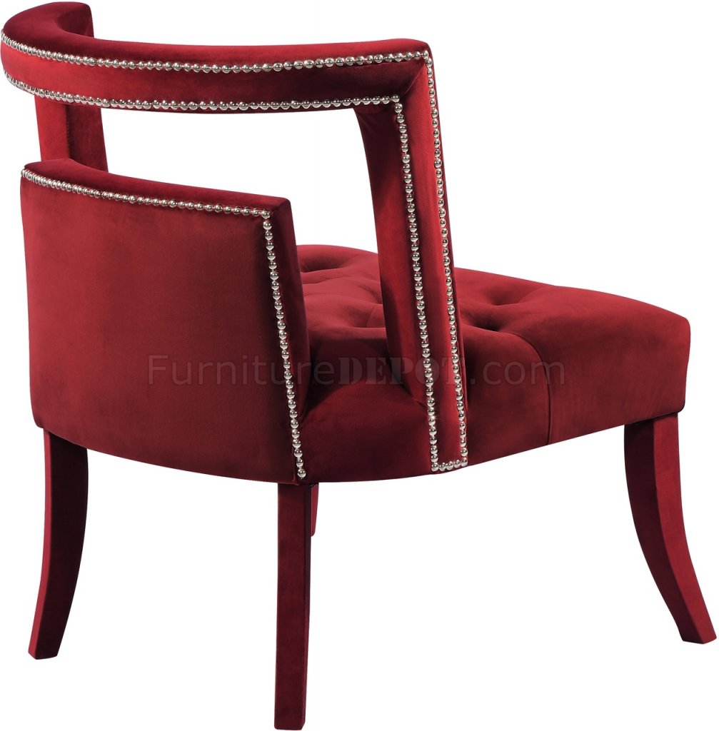 Tribeca Accent Chair 546 in Burgundy Velvet by Meridian
