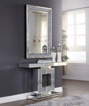 Noralie Console Table w/Mirror 90450 in Mirror by Acme [AMCT-90450-Noralie]