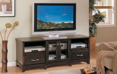 Cappuccino Finish Modern Plasma or LCD TV Stand w/Storages