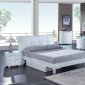 White Finish Modern Bedroom w/Bi-Cast Headboard & Optional Items