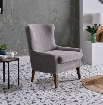 Canyon Accent Chair in Gray Fabric by Bellona [IKAC-Canyon Gray]