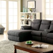 Kamryn Reclining Sectional Sofa CM6771GY in Gray Fabric