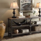 Gorden Console Table 72680 in Weathered Oak by Acme w/ Options