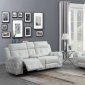 U8311 Power Motion Sofa in White Leather Gel by Global w/Options