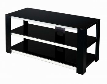 Black Metal & Glass Modern TV Stand w/Shelves [NSTV-EL45400]