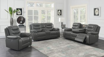 Flamenco Power Motion Sofa 610204P in Charcoal by Coaster [CRS-610204P Flamenco]