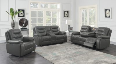Flamenco Power Motion Sofa 610204P in Charcoal by Coaster