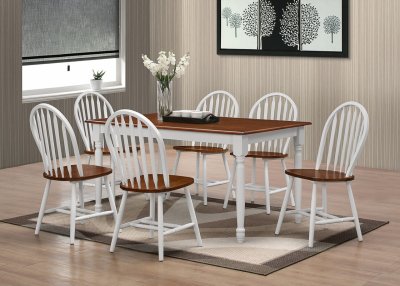 D415 Dining Set 5Pc in Cherry & White w/Options