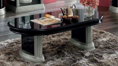 Two-Toned Black & Silver Classic Coffee Table