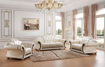Apolo Sofa in Pearl Leather by ESF w/Options [EFS-Apolo Pearl]