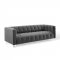 Mesmer Sofa in Charcoal Velvet Fabric by Modway