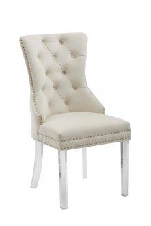 Casanova Dining Chair Set of 2 in Ivory Velvet