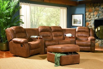 Rust Specially Treated Microfiber Home Theater Seats W/Recliners [CRSS-359-500639]