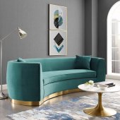 Resolute Sofa in Teal Velvet Fabric by Modway