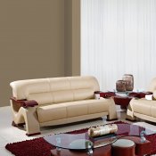 U2033 Sofa in Cappuccino Leather/Match by Global with Options