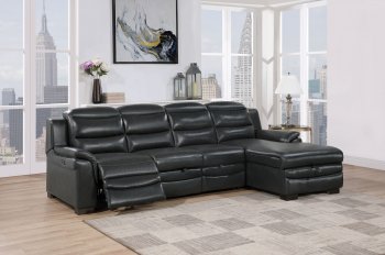 U8518 Motion Sectional Sofa Bed in Blanche Charcoal by Global [GFSS-U8518 Charcoal]