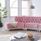 MS2082 Sectional Sofa in Pink Velvet by VImports