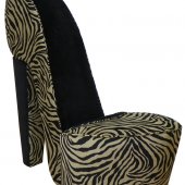 Zambia Coffee Fabric Modern High-Heel Shoe Chair