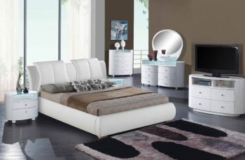8269 Emily White Bedroom 5Pc Set by Global w/Options [GFBS-8269 White Emily]